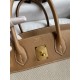 Hermes Birkin 30 Handmade Bag In Toile & Chai Epsom Leather