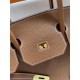 Hermes Birkin 35 Retourne Handmade Bag In Gold Clemence Leather