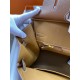 Hermes Birkin 35 Retourne Handmade Bag In Gold Clemence Leather