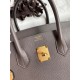 Hermes Birkin 35 Retourne Handmade Bag In Etain Epsom Calfskin