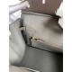 Hermes Birkin 35 Retourne Handmade Bag In Etain Epsom Calfskin