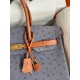 Hermes HSS Birkin 35 Bicolor Bag in Gris Agate and Gold Ostrich Leather