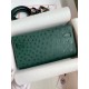 Hermes Kelly Classique To Go Wallet in Malachite Ostrich Leather