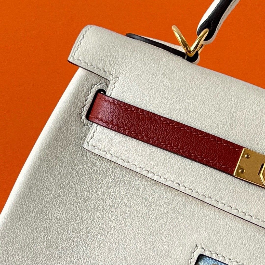 Hermes Kelly Colormatic 25 Handmade Bag in Nata Swifit Leather