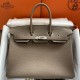 Hermes Birkin 35 Retourne Handmade Bag In Taupe Clemence Leather