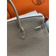 Hermes Birkin 35 Retourne Handmade Bag In Taupe Clemence Leather