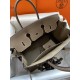 Hermes Birkin 35 Retourne Handmade Bag In Taupe Clemence Leather