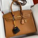 Hermes Birkin 35 Retourne Handmade Bag In Gold Epsom Calfskin