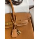 Hermes Birkin 35 Retourne Handmade Bag In Gold Epsom Calfskin