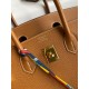 Hermes Birkin 35 Retourne Handmade Bag In Gold Epsom Calfskin