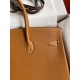 Hermes Birkin 35 Retourne Handmade Bag In Gold Epsom Calfskin