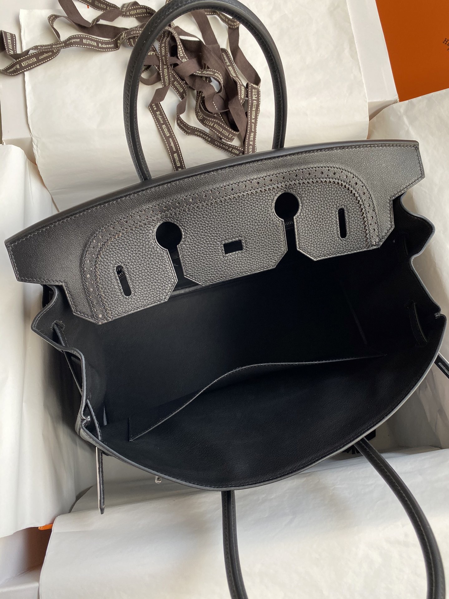 Hermes Ghillies Birkin 35cm Limited-edition Bag In Black Calfskin