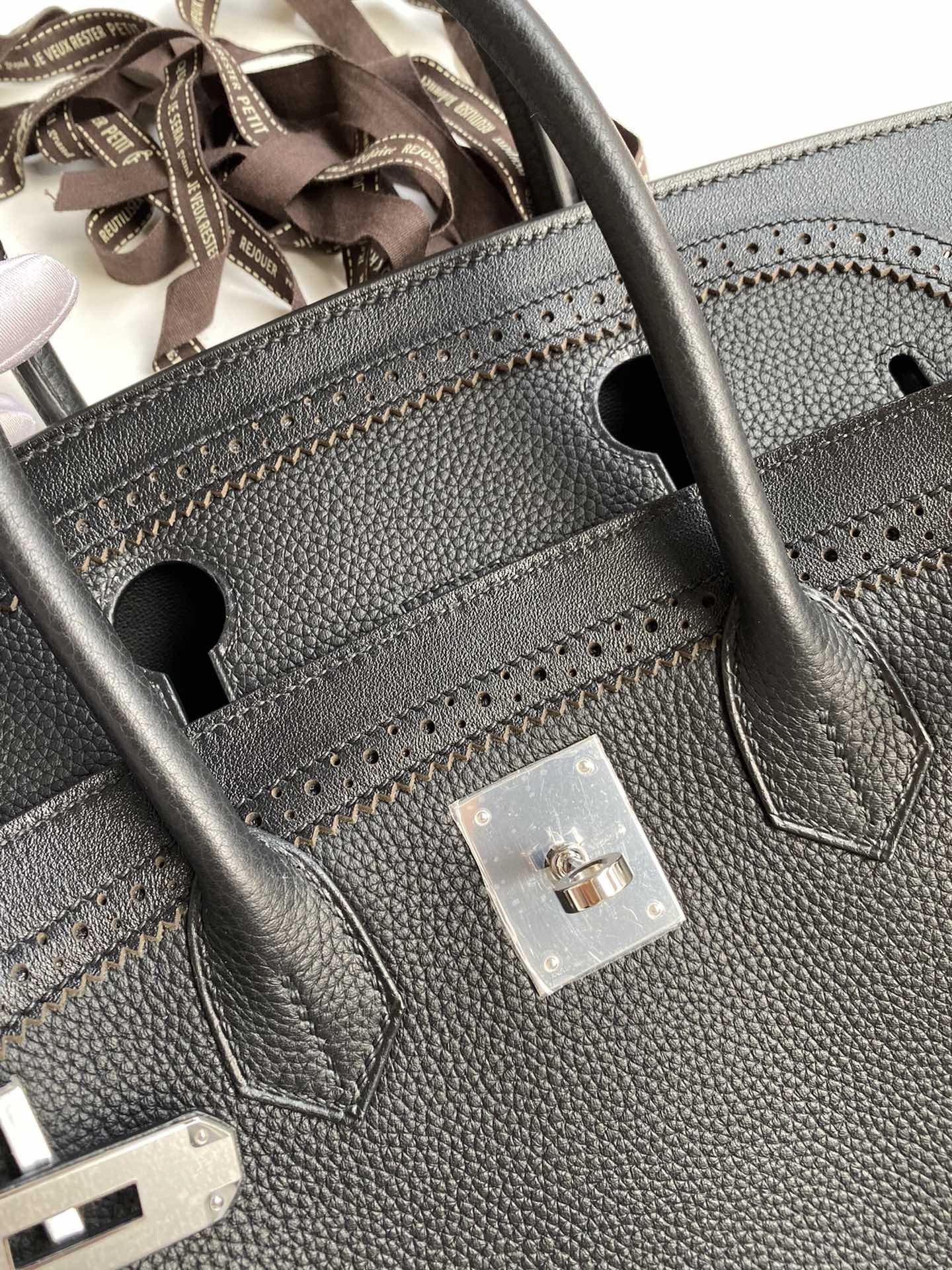 Hermes Ghillies Birkin 35cm Limited-edition Bag In Black Calfskin