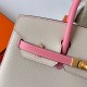 Hermes HSS Birkin 25 Sellier Bag in Craie and Rose Confetti Epsom Calfskin