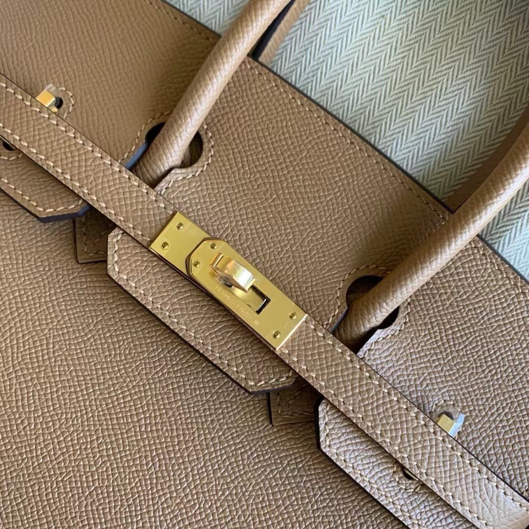 Hermes Birkin 25 Sellier Handmade Bag In Chai Epsom Calfskin