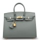 Hermes Birkin 25 Sellier Handmade Bag In Vert Amanda Epsom Calfskin