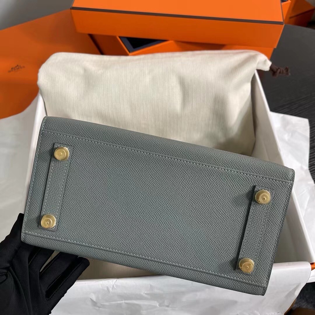 Hermes Birkin 25 Sellier Handmade Bag In Vert Amanda Epsom Calfskin