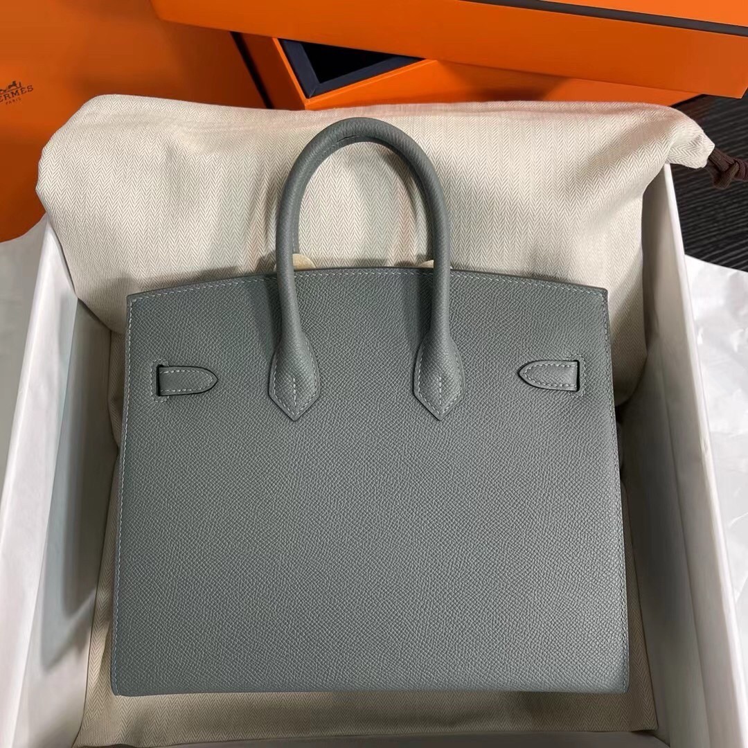 Hermes Birkin 25 Sellier Handmade Bag In Vert Amanda Epsom Calfskin