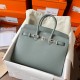 Hermes Birkin 25 Sellier Handmade Bag In Vert Amanda Epsom Calfskin