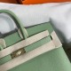 Hermes Birkin 25 Sellier Handmade Bag In Vert Criquet Epsom Calfskin