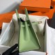 Hermes Birkin 25 Sellier Handmade Bag In Vert Criquet Epsom Calfskin