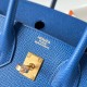 Hermes Birkin 25 Sellier Handmade Bag In Blue France Epsom Calfskin