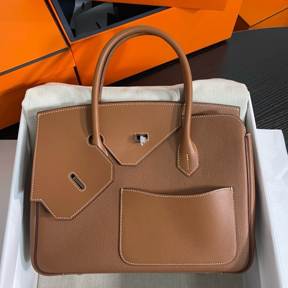 Hermes Birkin 30 en Desordre Bag in Gold Swift and Clemence Leather