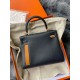 Hermes Kelly Colormatic 25 Handmade Bag in Blue Nuit Swift Leather