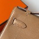 Hermes Kelly Pochette Handmade Bag In Chai Lizard Skin