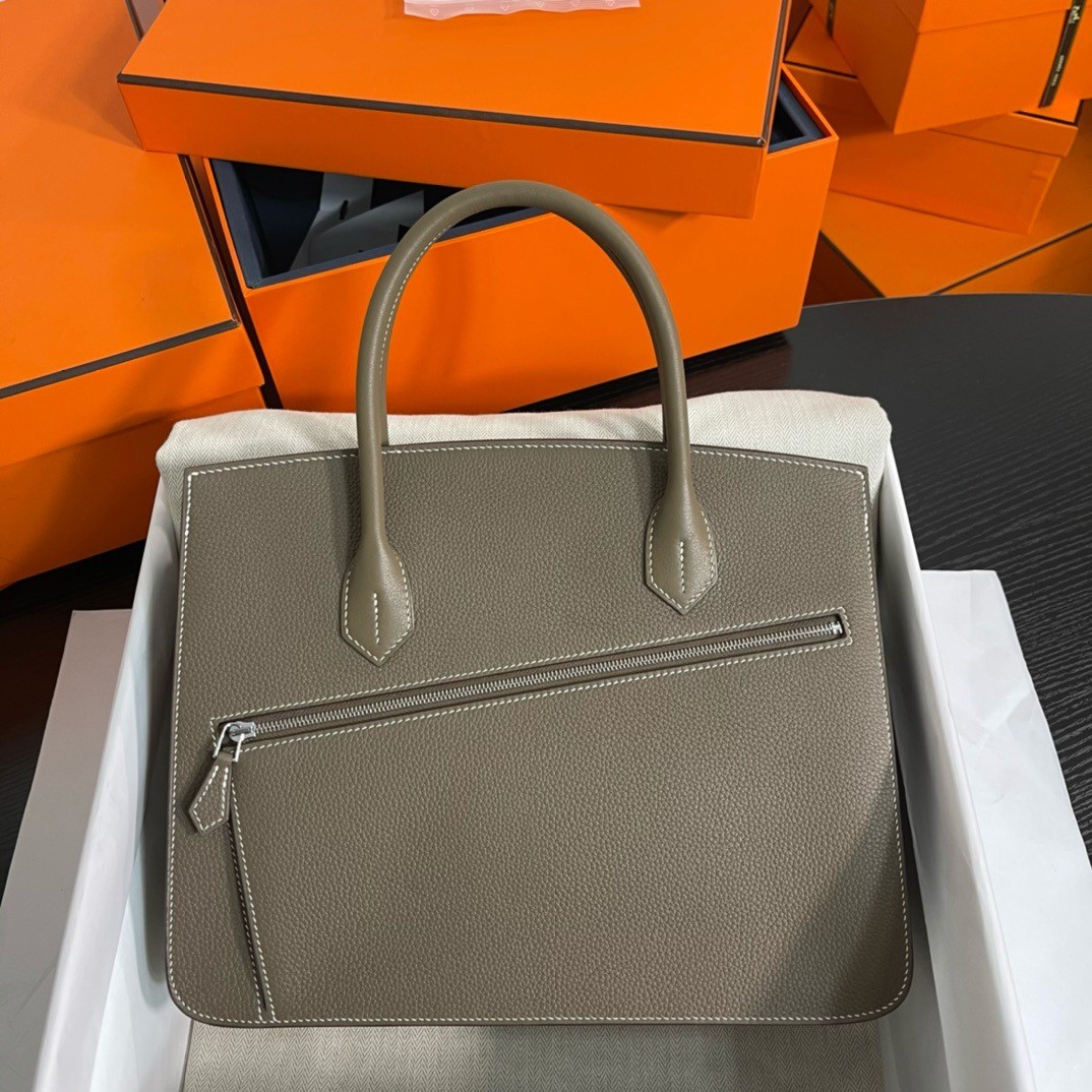 Hermes Birkin 30 en Desordre Bag in Taupe Swift and Clemence Leather