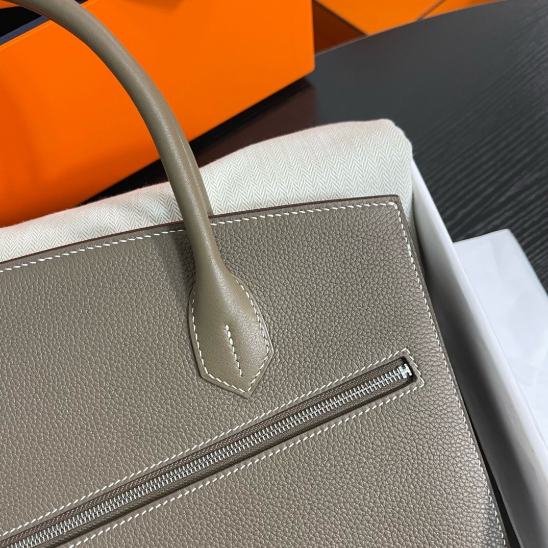 Hermes Birkin 30 en Desordre Bag in Taupe Swift and Clemence Leather