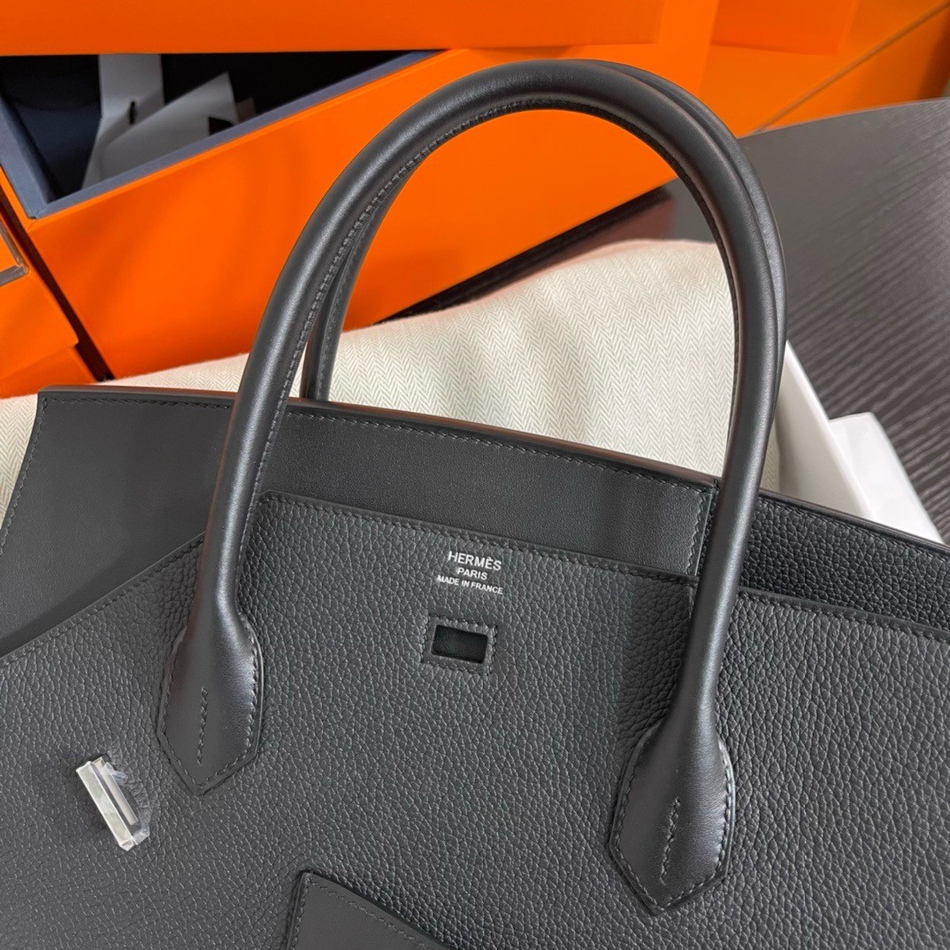 Hermes Birkin 30 en Desordre Bag in Black Swift and Clemence Leather