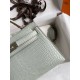 Hermes Kelly Mini II Sellier Handmade Bag In Gris Neve Matte Alligator Leather