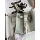 Hermes Kelly Mini II Sellier Handmade Bag In Gris Neve Matte Alligator Leather