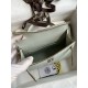 Hermes Kelly Mini II Sellier Handmade Bag In Gris Neve Matte Alligator Leather