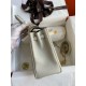 Hermes Kelly Retourne 25 Handmade Bag In Beton Clemence Leather