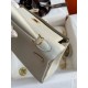 Hermes Kelly Retourne 25 Handmade Bag In Beton Clemence Leather