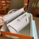 Hermes Kelly Sellier 25 Handmade Bag In Mauve Pale Epsom Calfskin