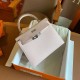 Hermes Kelly Sellier 25 Handmade Bag In Mauve Pale Epsom Calfskin