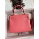 Hermes Kelly Retourne 25 Handmade Bag In Rose d'Ete Swift Calfskin