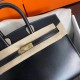 Hermes Birkin 25 Sellier Handmade Bag In Black Box Calfskin