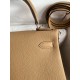 Hermes Kelly Retourne 28 Handmade Bag In Chai Clemence Leather