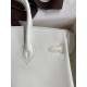 Hermes Birkin 25 Retourne Handmade Bag In White Swift Calfskin