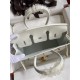 Hermes Birkin 25 Retourne Handmade Bag In White Swift Calfskin