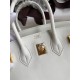 Hermes Birkin 25 Retourne Handmade Bag In White Swift Calfskin