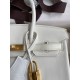 Hermes Birkin 25 Retourne Handmade Bag In White Swift Calfskin