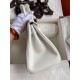 Hermes Birkin 25 Retourne Handmade Bag In White Swift Calfskin