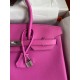 Hermes Birkin 35 Retourne Handmade Bag in Rose Magnolia Epsom Calfskin