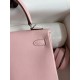 Hermes Kelly Retourne 25 Handmade Bag In Rose Sakura Swift Calfskin