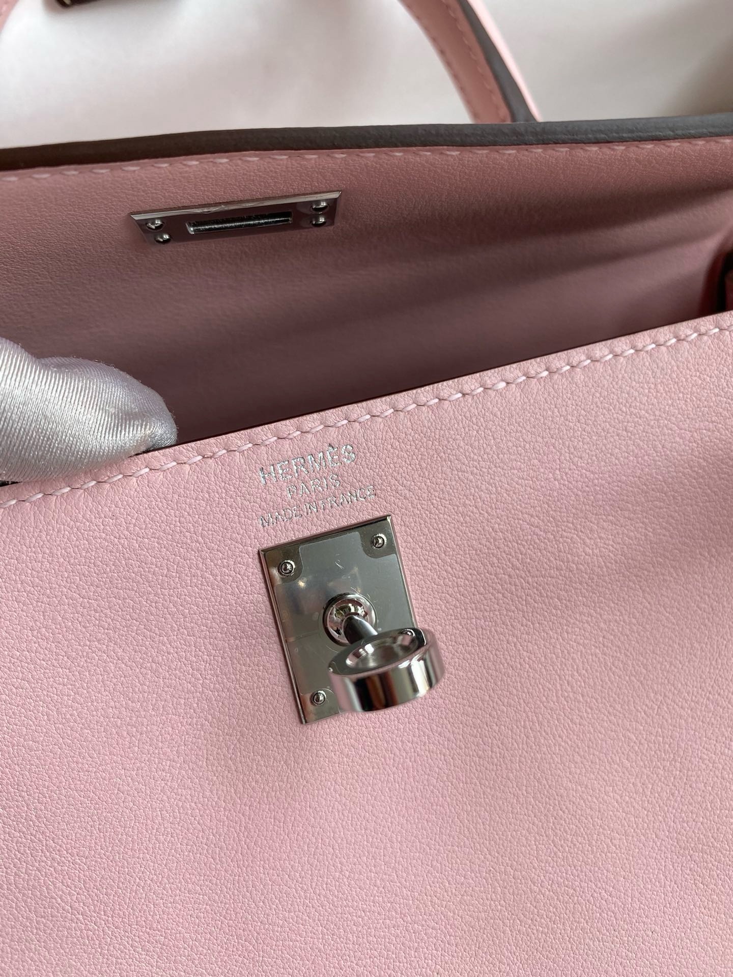 Hermes Kelly Retourne 25 Handmade Bag In Rose Sakura Swift Calfskin